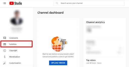 Dashboard Video YouTube untuk menambahkan transkripsi video sebagai subjudul, baik untuk video Xbox pribadi maupun konten pelatihan profesional.