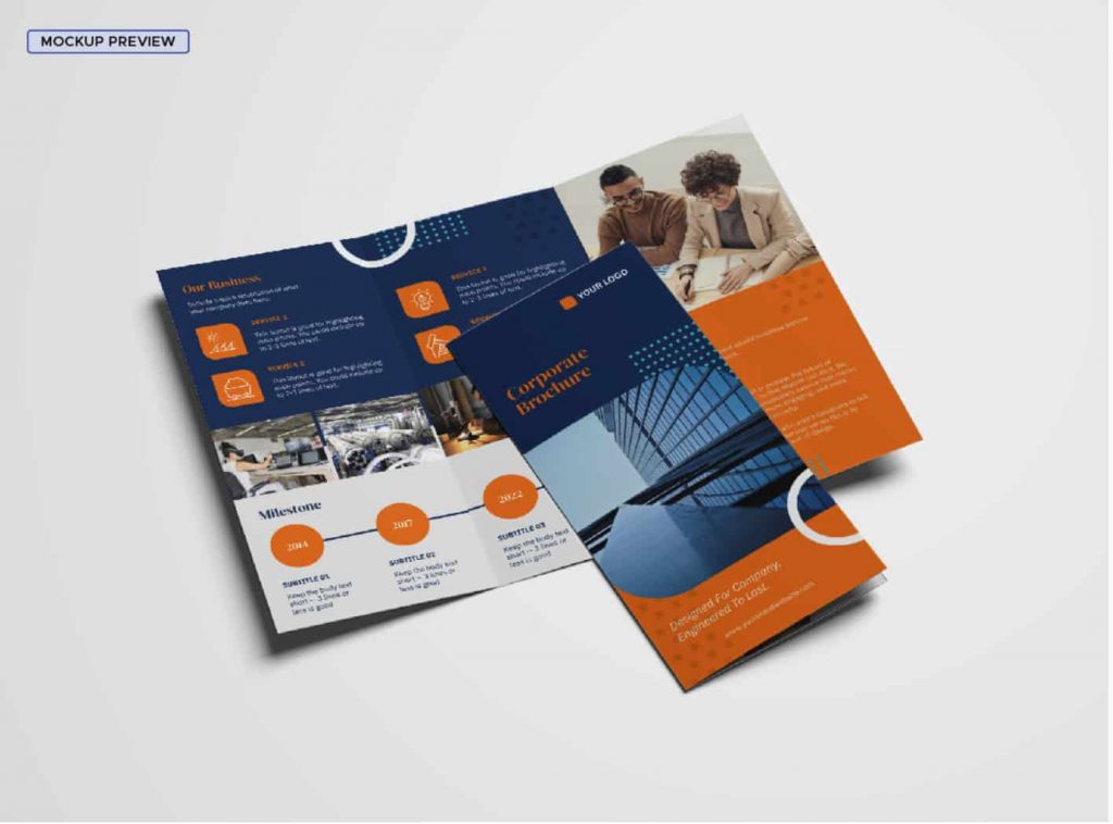 modern corporate three panel brochure template