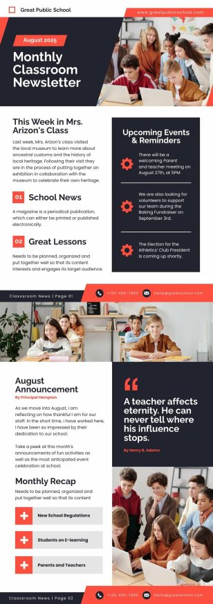 Monthly Classroom Newsletter