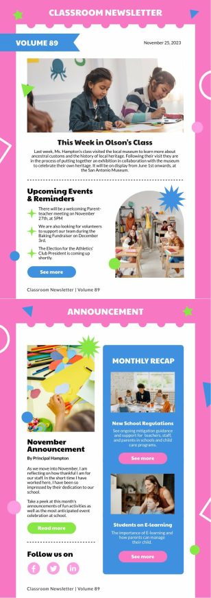 Classroom Newsletter