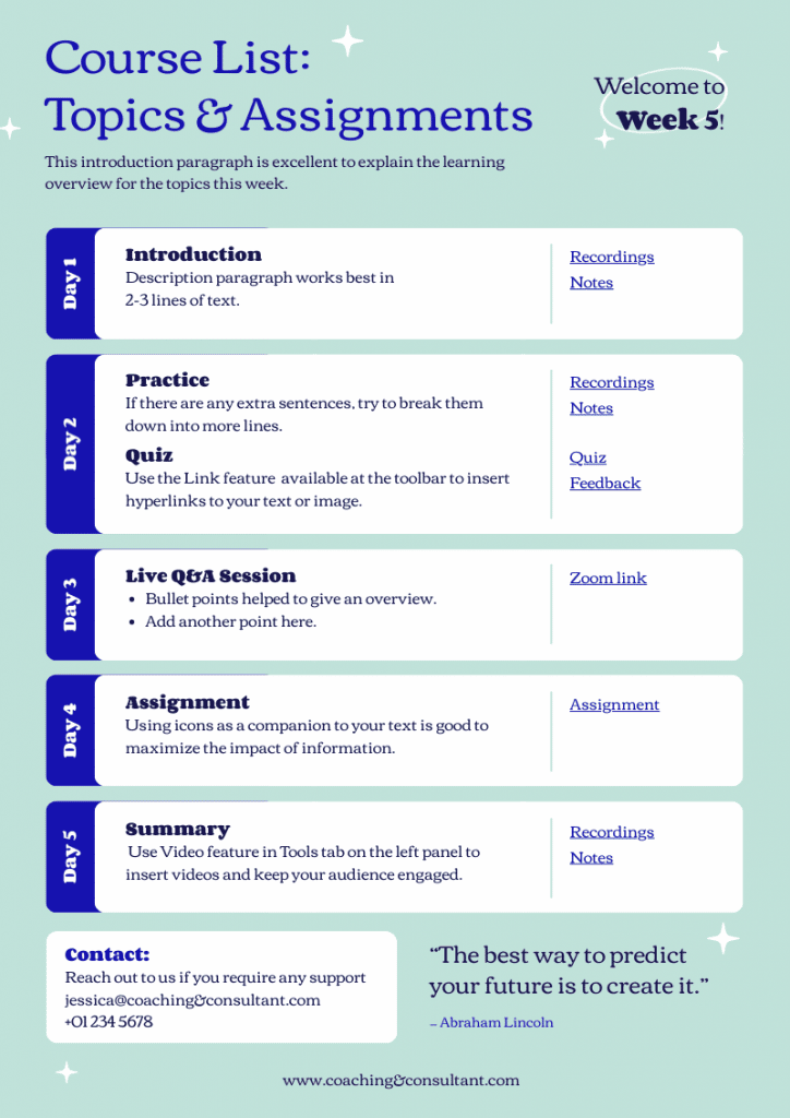 fully editable simple infographic syllabus template for class expectations, and grade-level course expectations that you can download