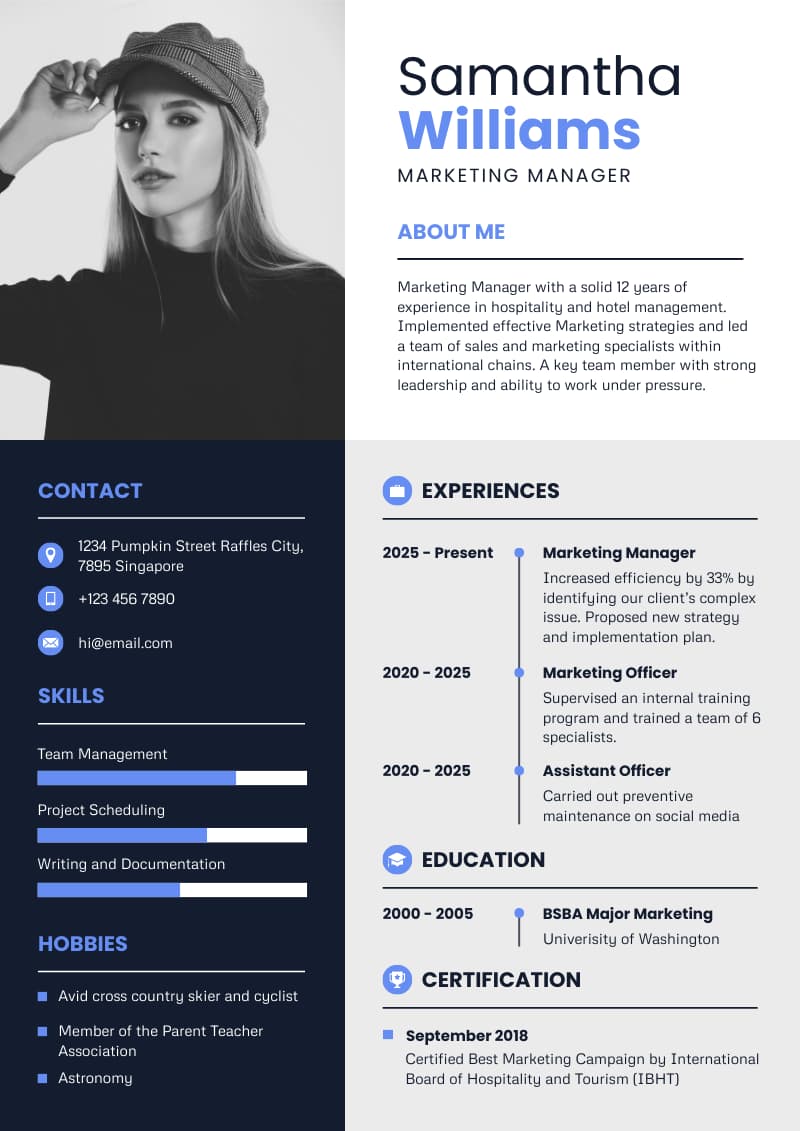 template resume sederhana