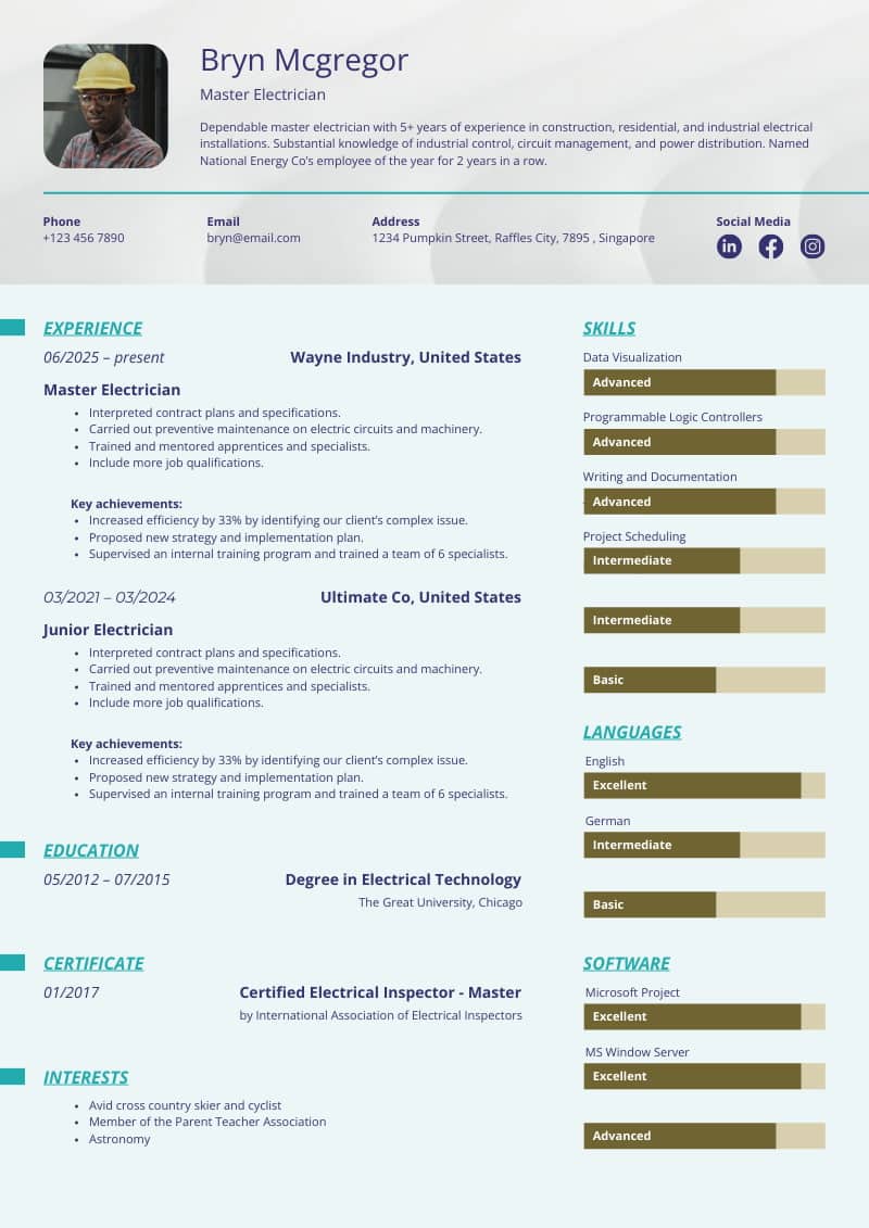 resume modern yang ramah ATS, template resume modern