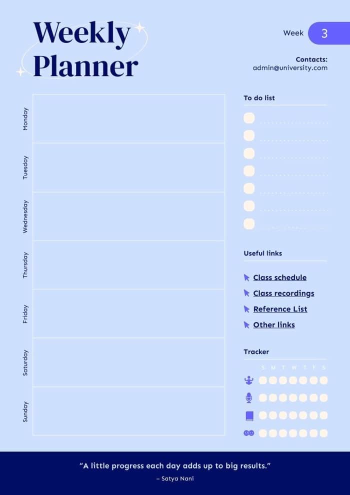 weekly planner template