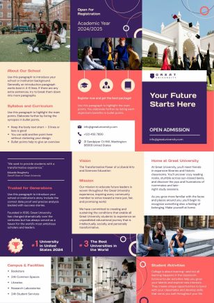 School Admission Trifold Brochure