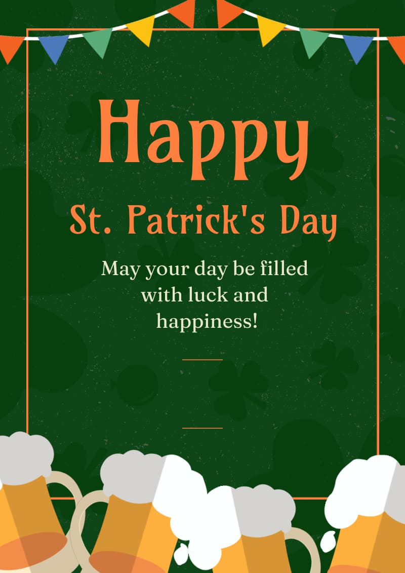 template kartu hari St Patrick's