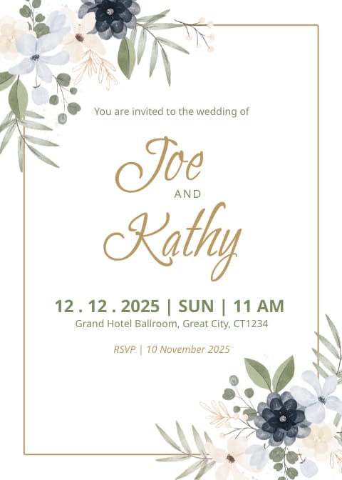 white wedding invitation template