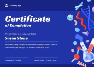 Summer School Certificate of Completion