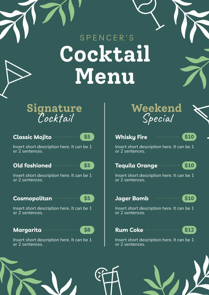 Cocktail Menu