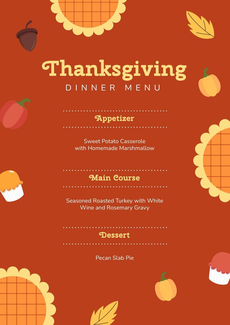 Thanksgiving Menu