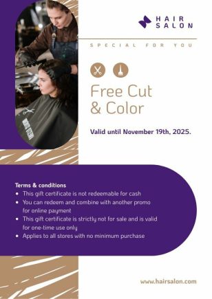 Hair Salon Gift Certificate