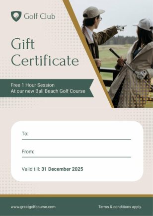 Golf Gift Certificate