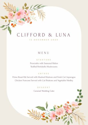 Wedding Menu