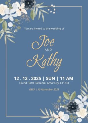 Blue Wedding Invitation