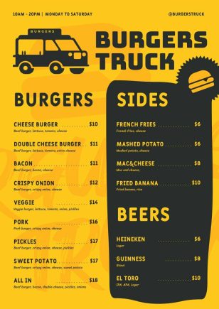 Food Trucks Menu