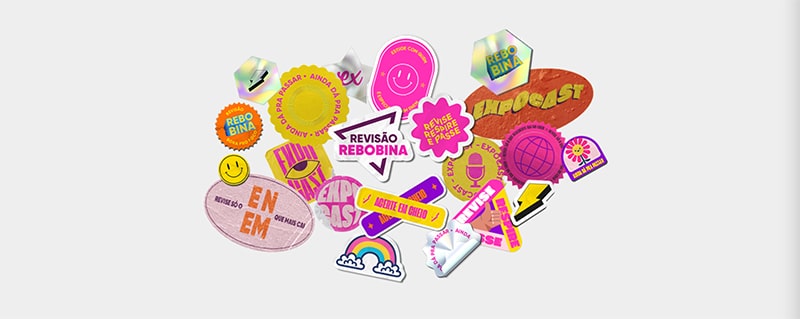 stickers with retro cartoon design and brighter colors illuminating 2023 graphic design trends