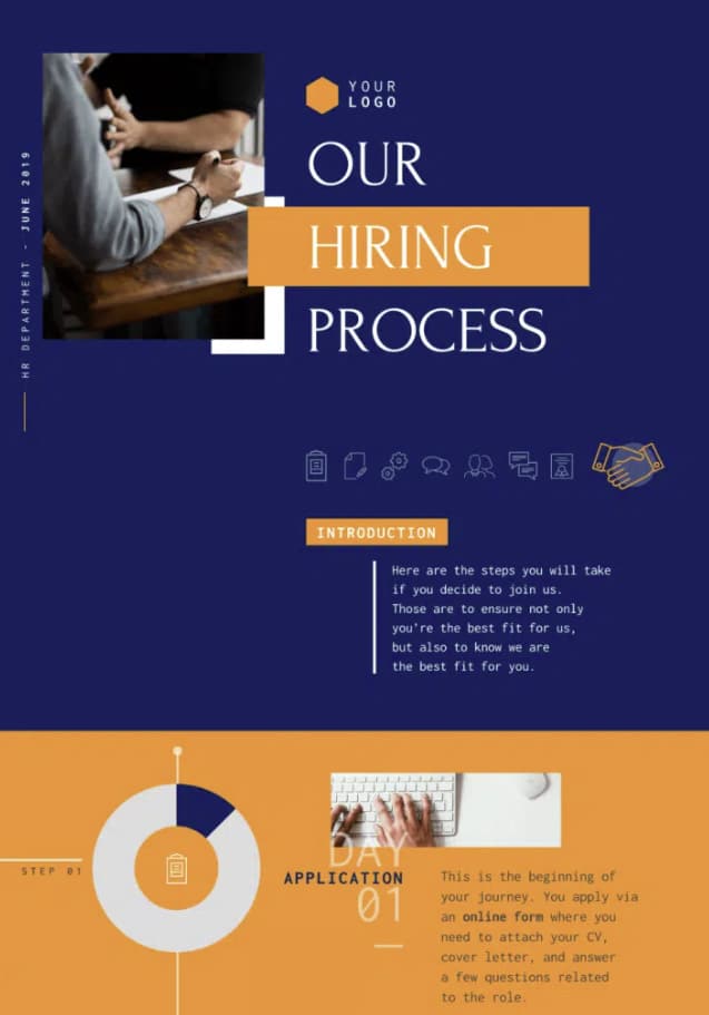 create an infographic using a template showing off a process