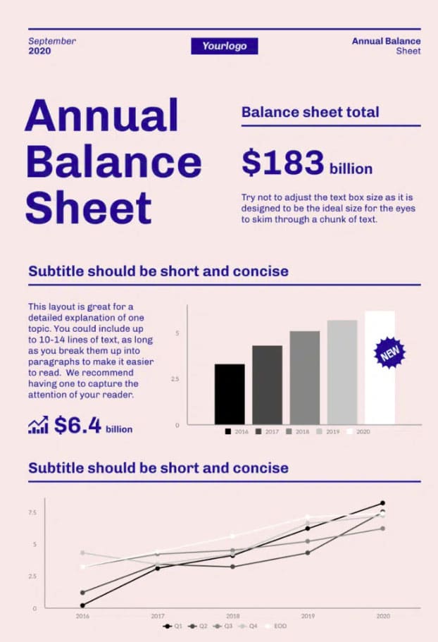 infographic template showing off charts & graphs