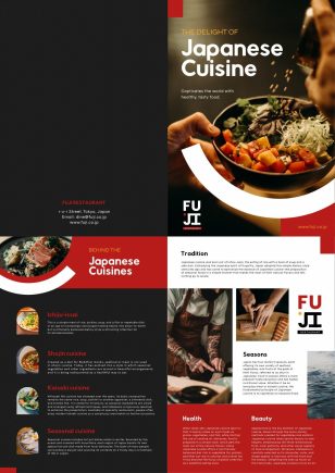 Japanese Cuisine Bifold Brochure