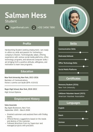 CV Example for Students