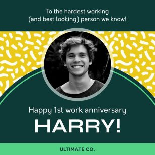 Happy Work Anniversary Wishes Instagram Post