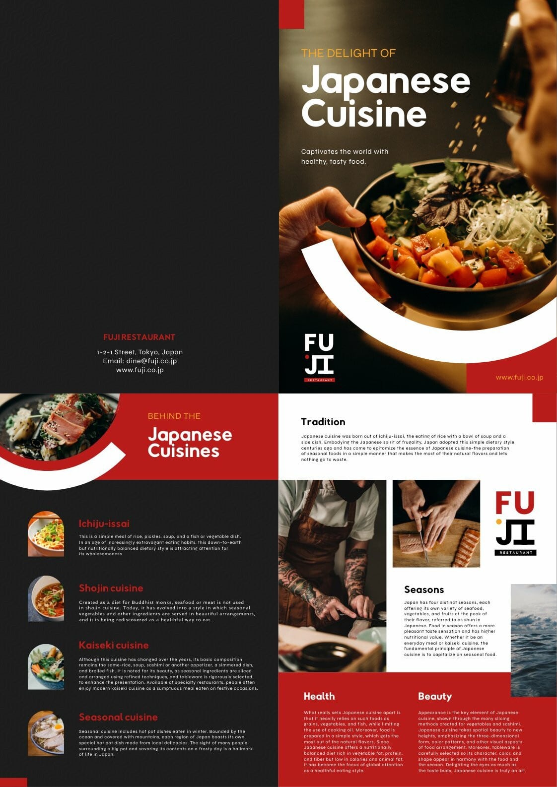 japanese cuisine bifold brochure