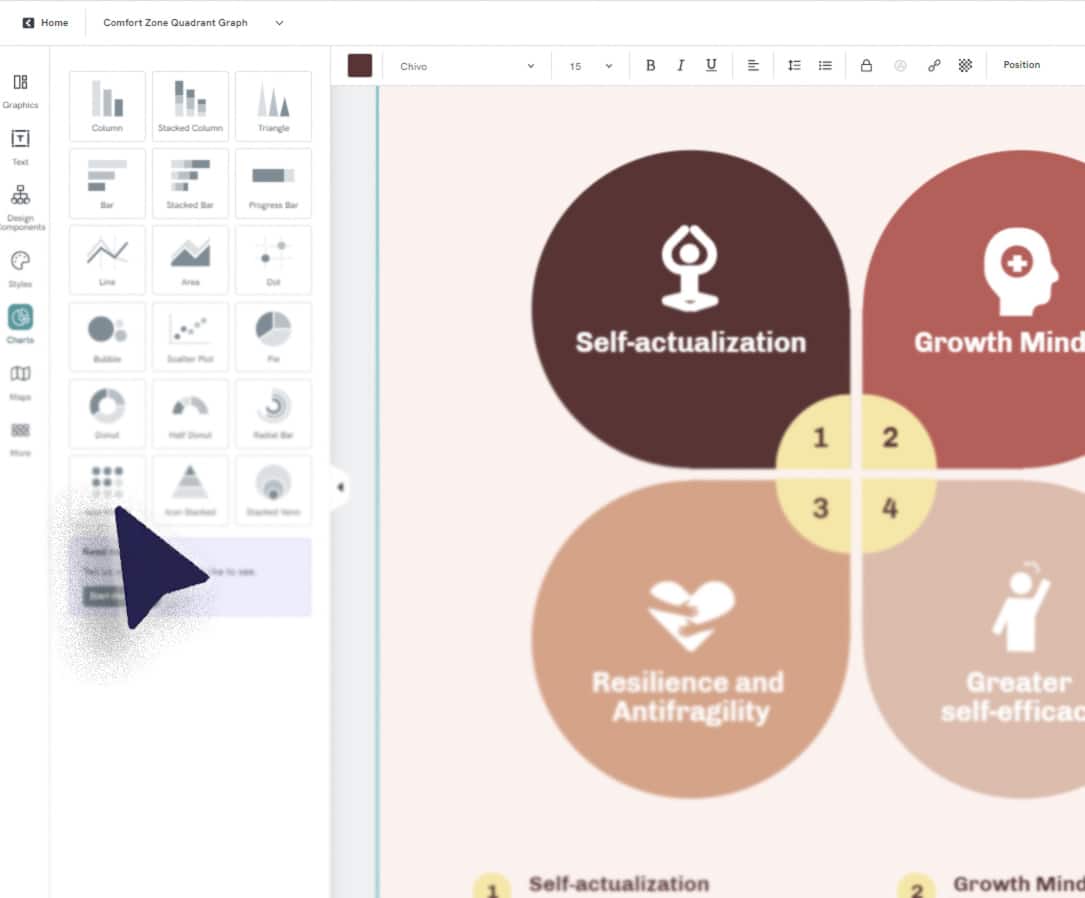 contoh-contoh diagram Venn di Piktochart, untuk menjelaskan apa saja yang termasuk dalam komponen dalam sebuah diagram Venn