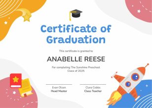 Preschool Graduation Certificate