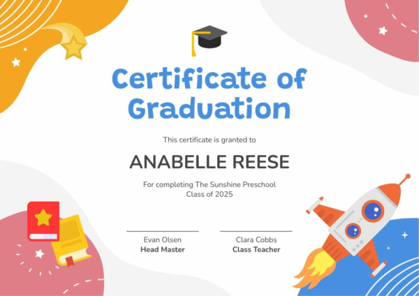 Preschool Graduation Certificate