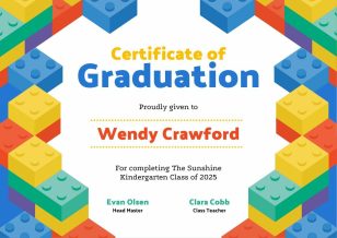 Certificate for Kindergarten Award