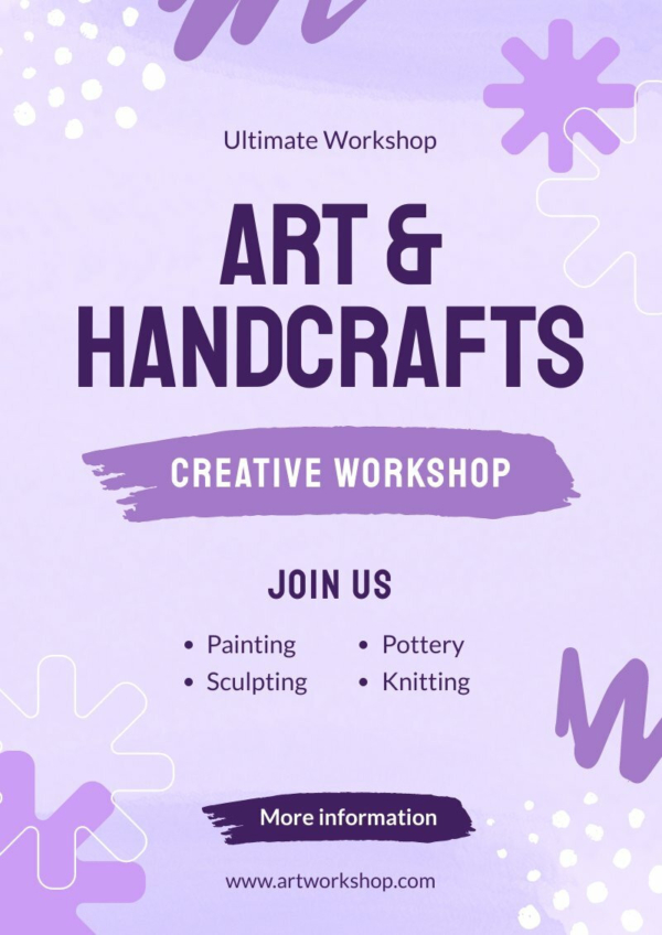 Purple Art Class Flyer