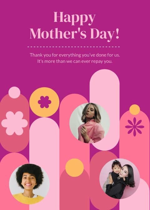 happy mother's day card template