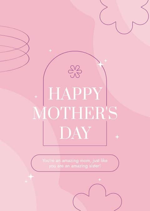 pink mothers' day greeting card