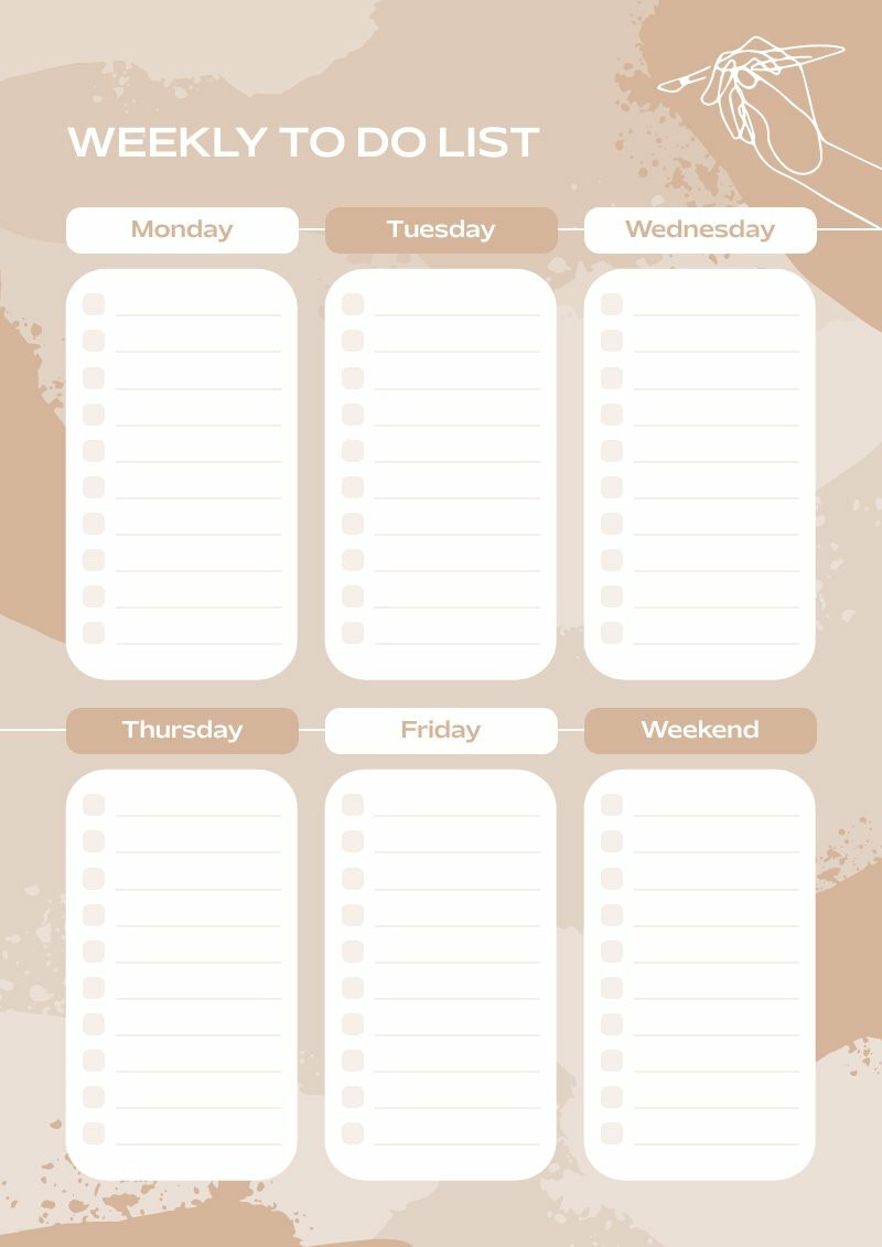 weekly to do list template