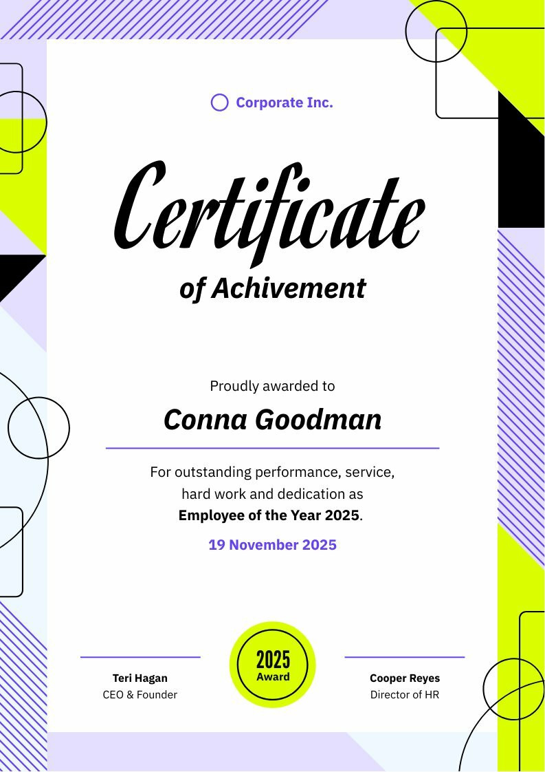 editable certificate of achievement template