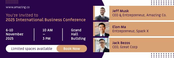 email banner template to promote conference to your team