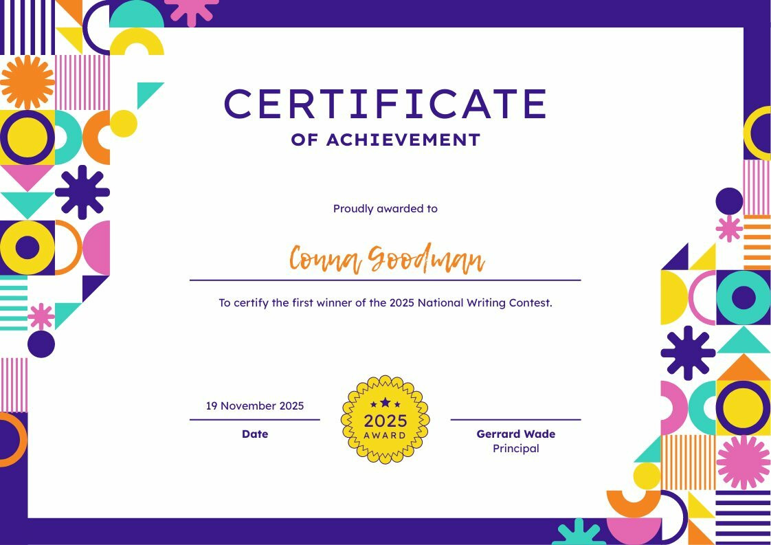 certificate of achievement template