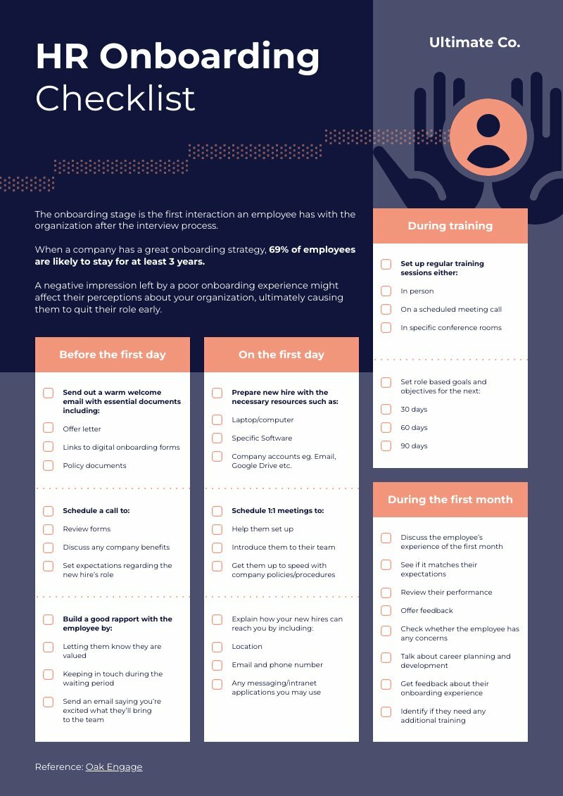 hr onboarding checklist template to keep the ongoing tasks on check