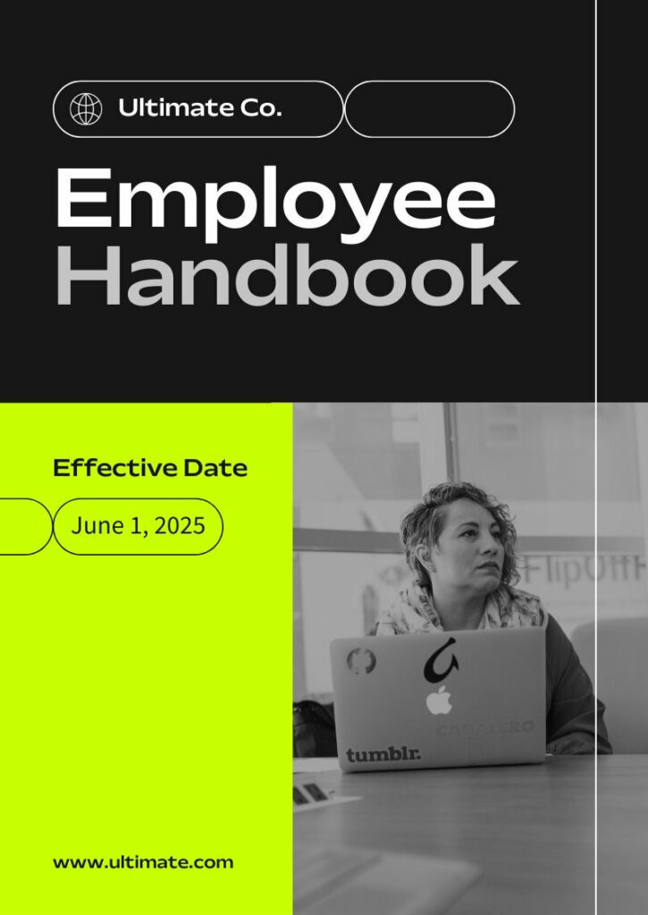 the best employee handbook template with modern style which set clear expectations between employer and employees