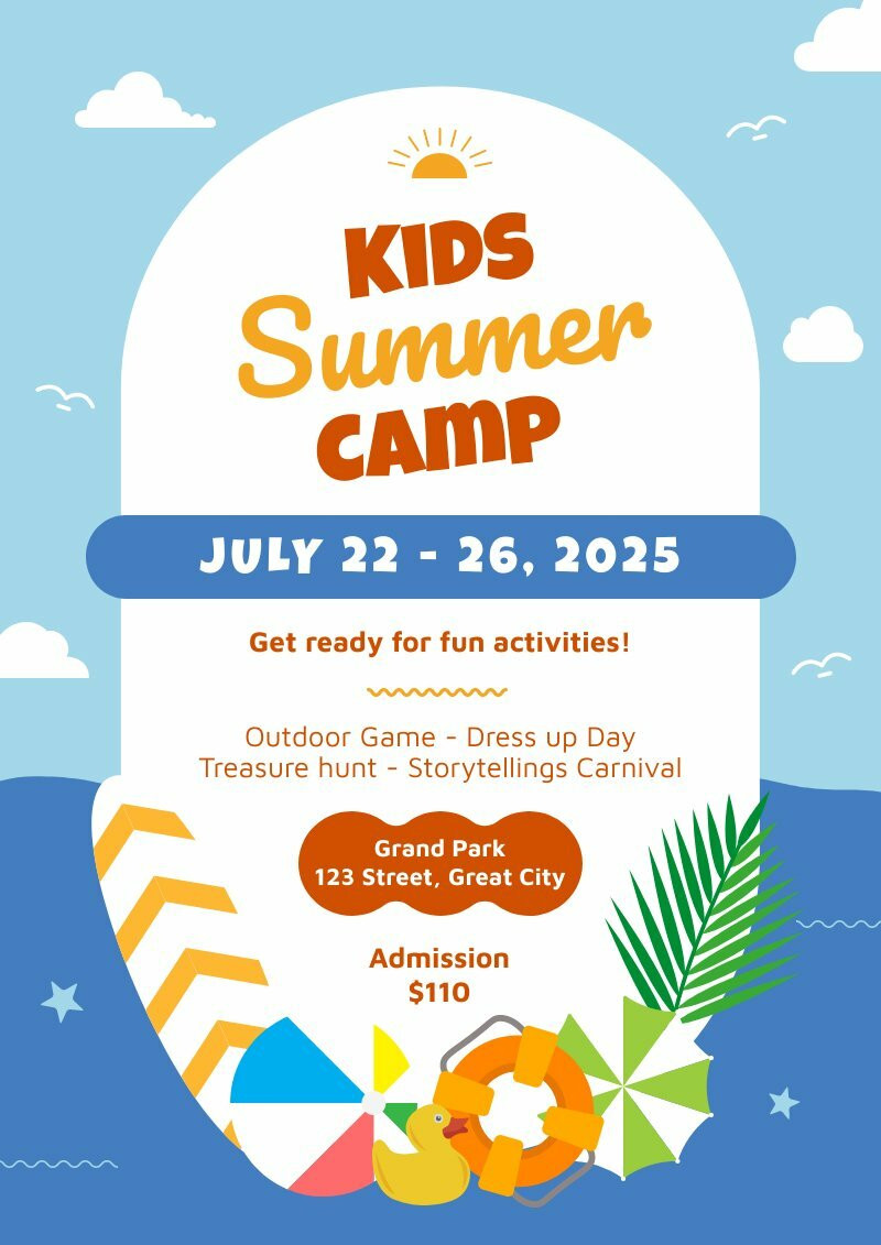 summer camp flyer template for print