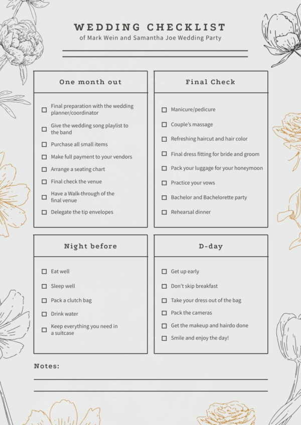 Wedding Checklist