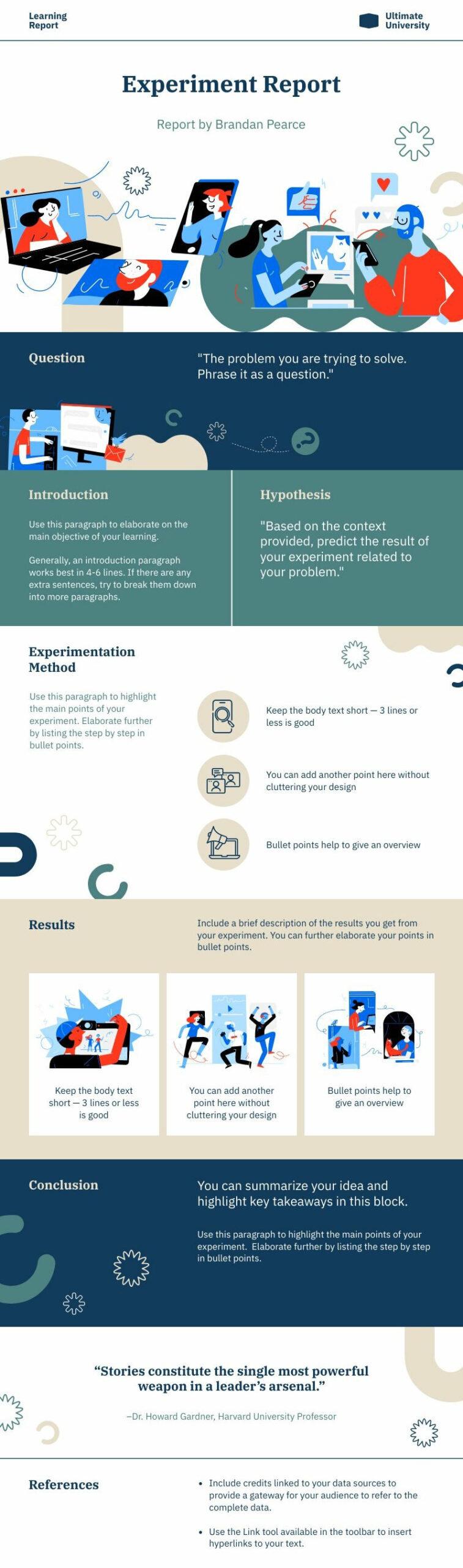 editable template for business report about research and experiment