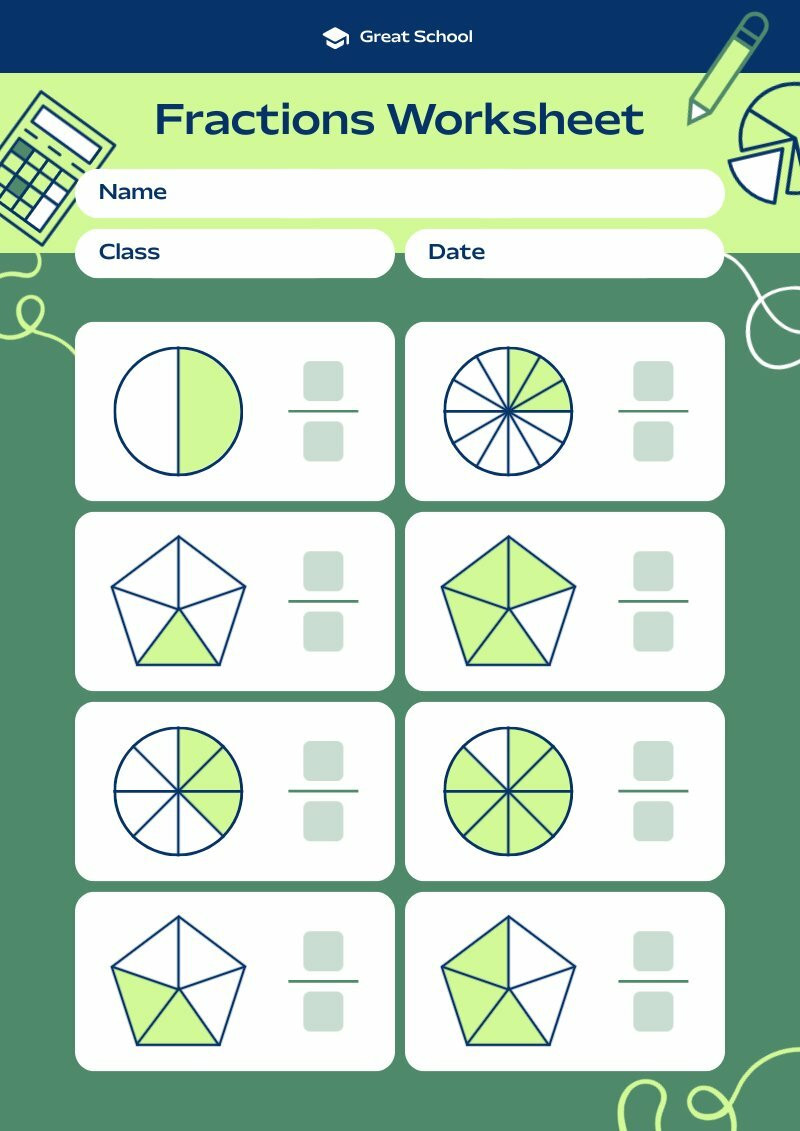 printable worksheets template about fractions you can download and print