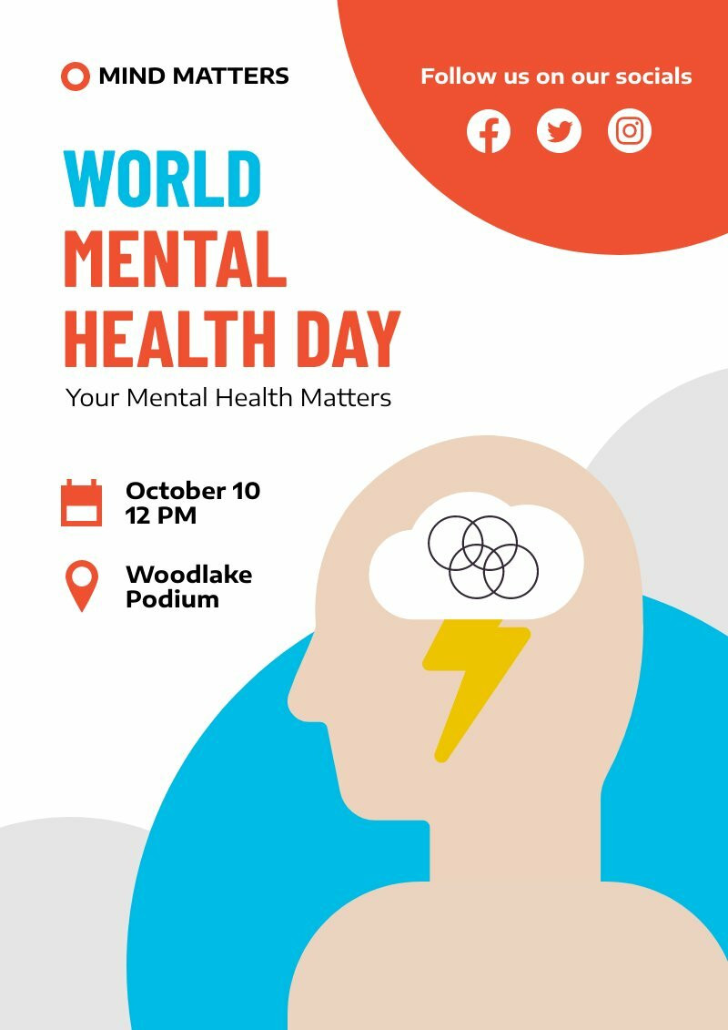 editable poster to promote mental health activity