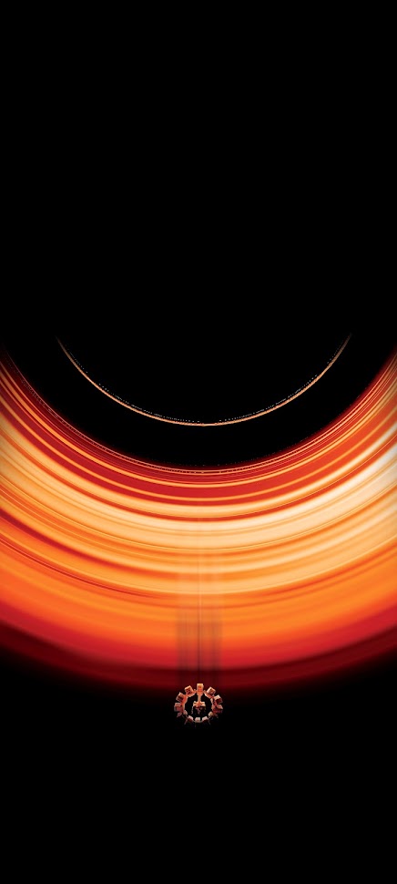 cool wallpapers for mobile with abstract swoosh in orange on black background