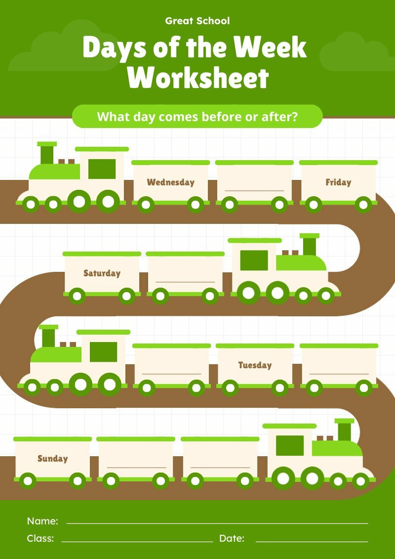 Days of the Week Worksheet