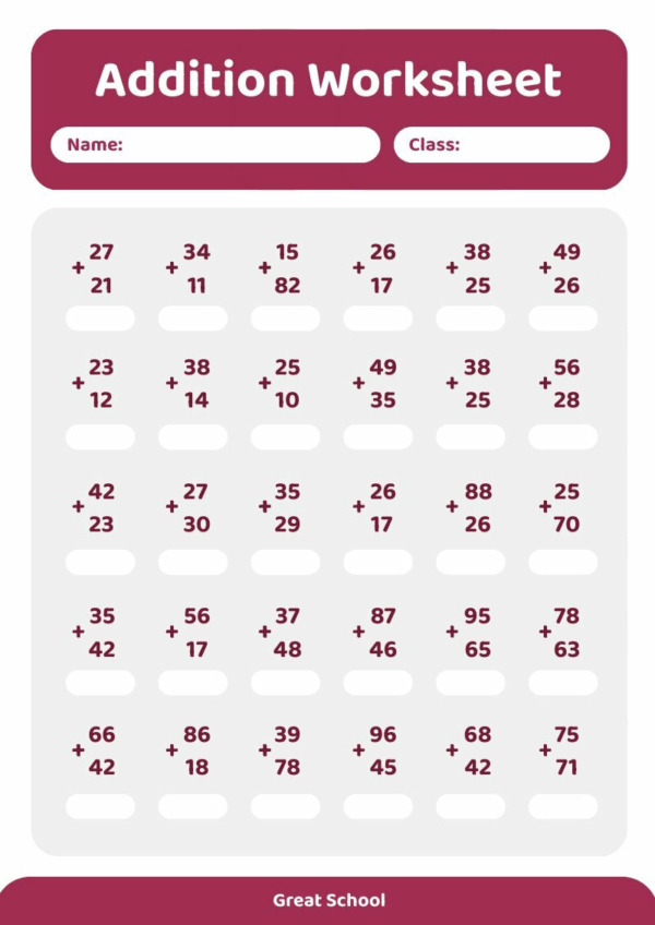 Addition Worksheet