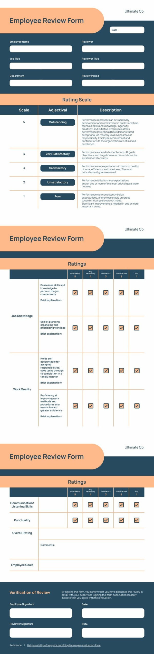 Minimalist Employee Review Form