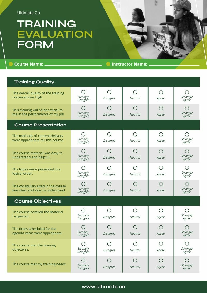 editable survey form template for employee training and development feedback