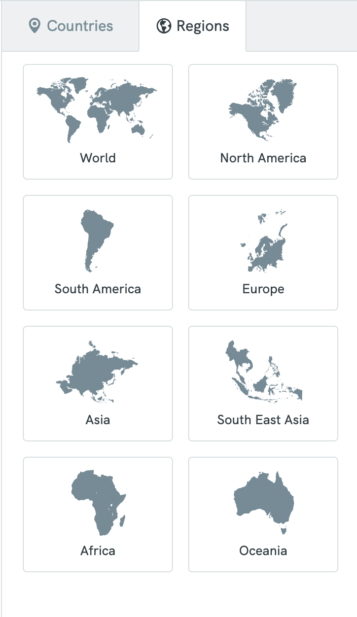 continents to create custom maps in piktochart